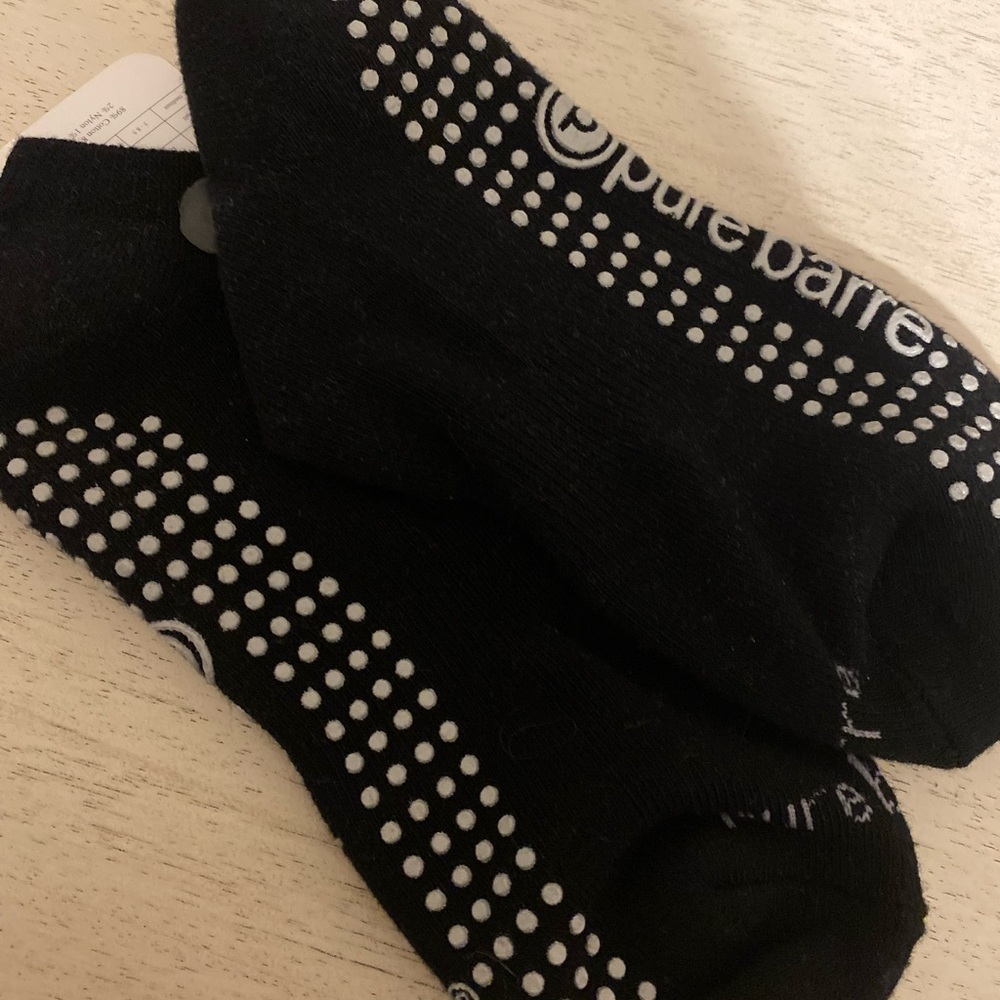 Pure Barre Black Athletic Grip Socks
